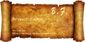 Bruncz Fodor névjegykártya